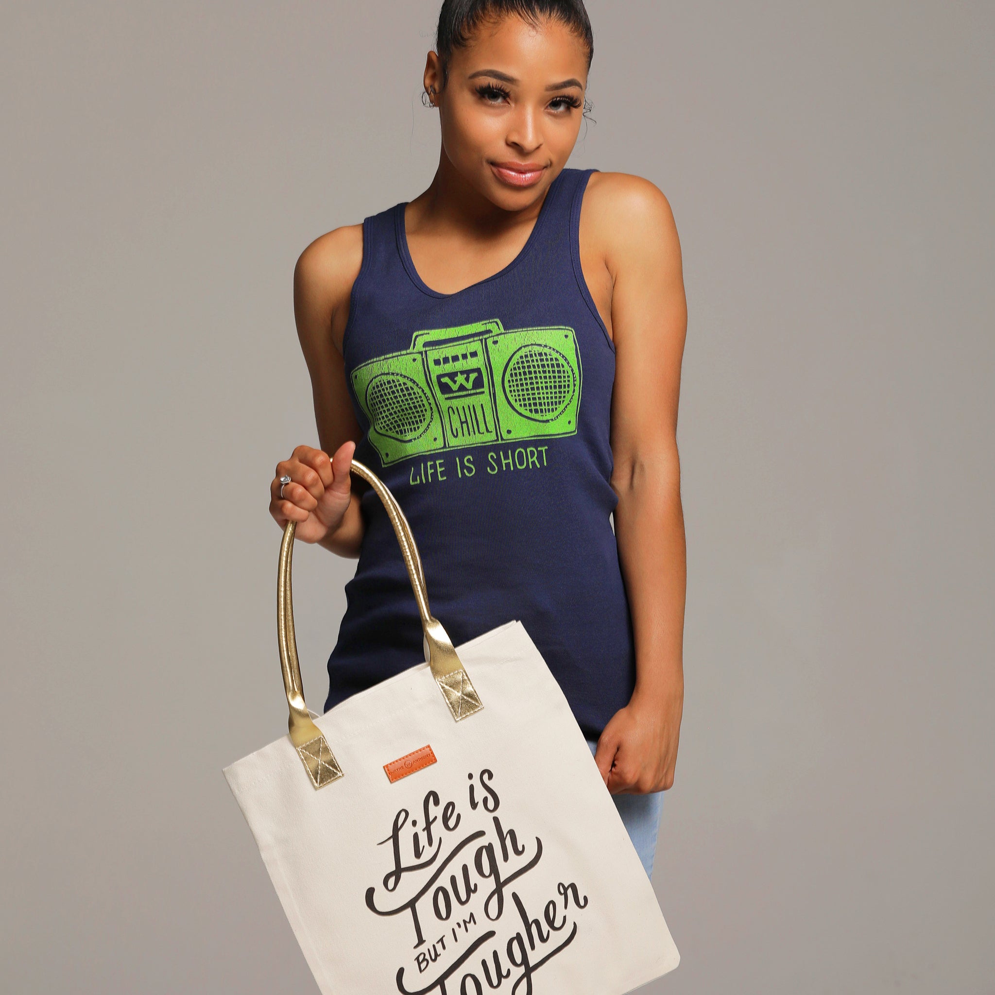 Life Is Tough But I'm Tougher Canvas Tote Bag - WayneAnthony