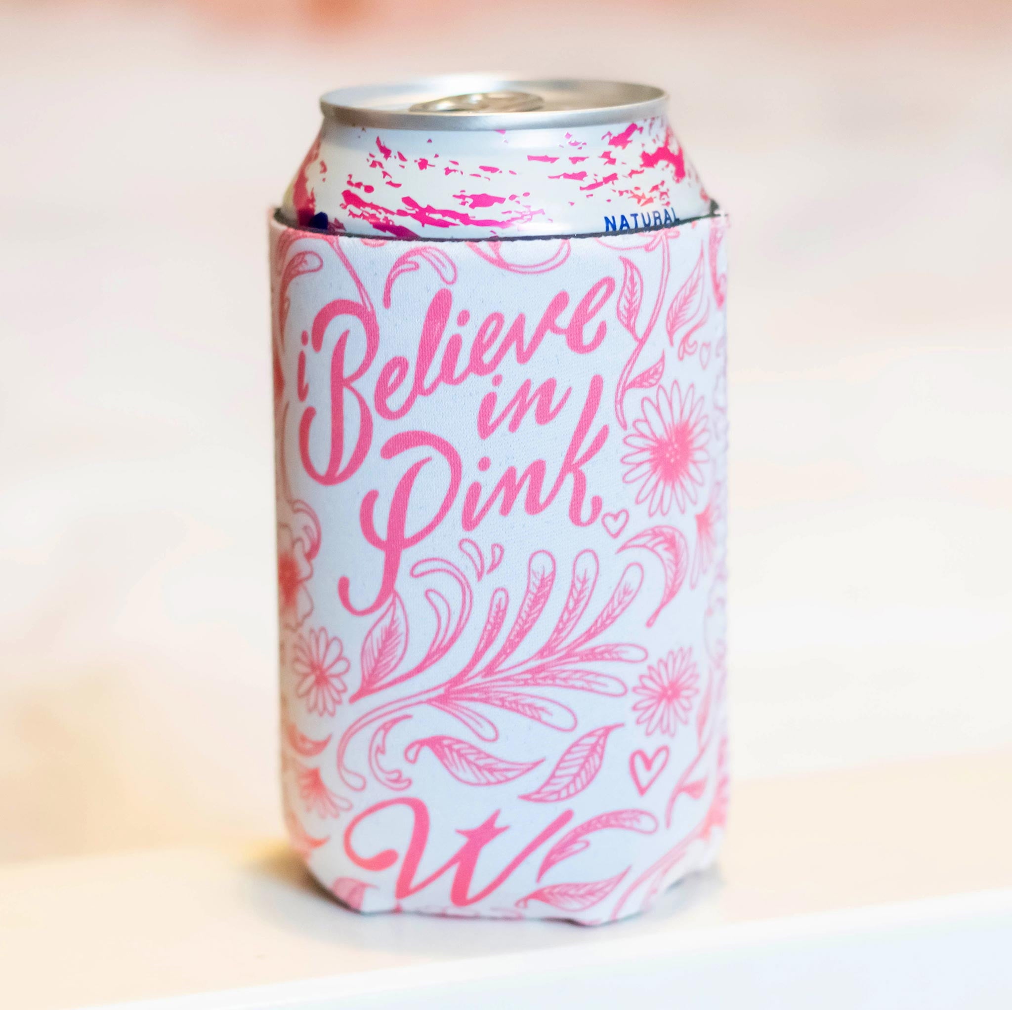 I Believe In Pink Breast Cancer Awareness Drink Sleeve Set, 2 - Wayne Anthony