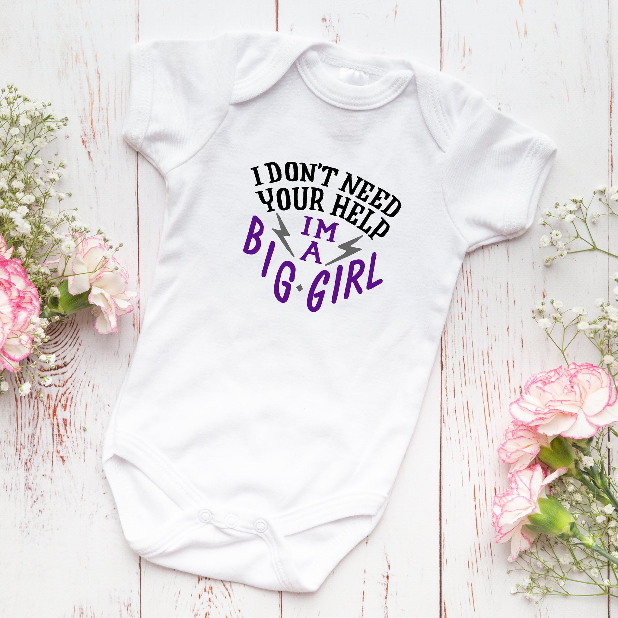 I Don't Need Your Help, I'm A Big Girl Onesie - Wayne Anthony